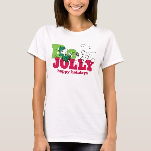 Peanuts | Linus & Snoopy Be Jolly T-shirt (Voorkant)
