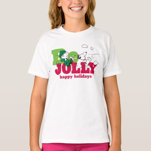 Peanuts | Linus & Snoopy Be Jolly T-shirt (Voorkant)