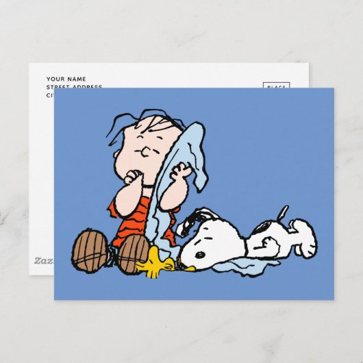 Peanuts | Linus, Snoopy & Woodstock Napping Briefkaart (Voorkant / Achterkant)