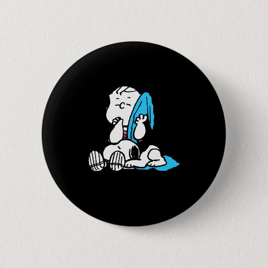 Peanuts Linus T Shirt Ronde Button 5,7 Cm (Voorkant)