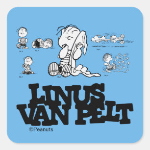 Peanuts   Linus Vierkante Sticker
