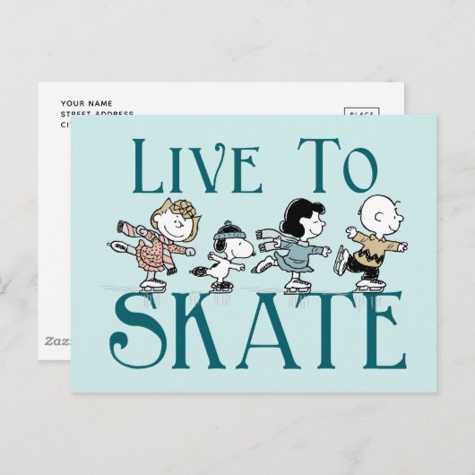 Peanuts | Live to Schaats Briefkaart (Voorkant / Achterkant)