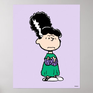 Peanuts Lucy Bruid Van Frankenstein Halloween Poster