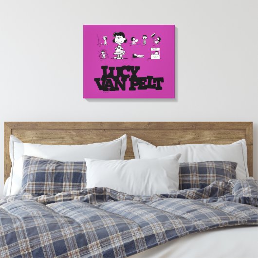 Peanuts | Lucy Canvas Afdruk (Insitu (Slaapkamer))