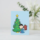 Peanuts | Lucy Christmas Tree Feestdagenkaart (Staand voorkant)