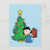 Peanuts | Lucy Christmas Tree Feestdagenkaart (Voorkant)