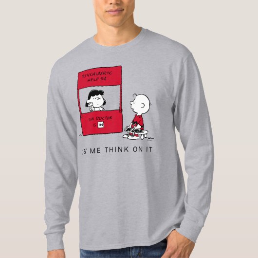 Peanuts | Lucy geeft Charlie Brown advies T-shirt (Voorkant)