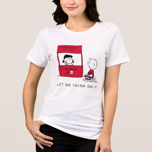 Peanuts | Lucy geeft Charlie Brown advies Tri-Blend Shirt (Voorkant)