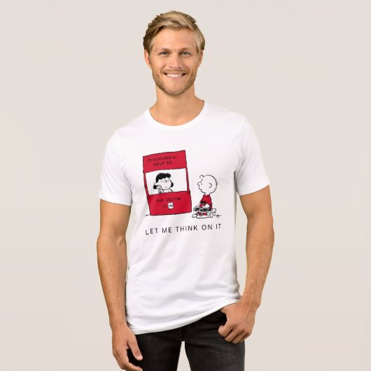 Peanuts | Lucy geeft Charlie Brown advies Tri-Blend Shirt (Voorkant volledig)