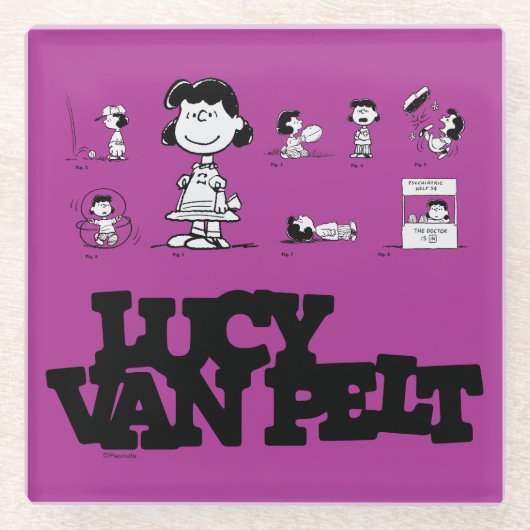 Peanuts | Lucy Glazen Onderzetter (Voorkant)