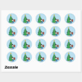 Peanuts | Lucy Kerstboom Vakantie Ronde Sticker (Vel)