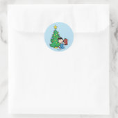 Peanuts | Lucy Kerstboom Vakantie Ronde Sticker (Tas)