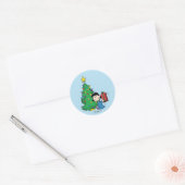 Peanuts | Lucy Kerstboom Vakantie Ronde Sticker (Envelop)