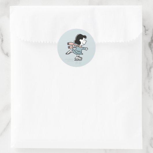 Peanuts | Lucy On Ice Ronde Sticker (Tas)