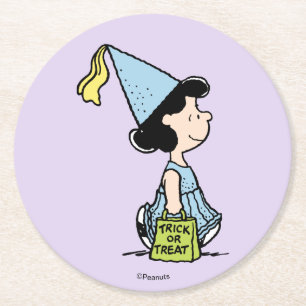 Peanuts Lucy Prinses Kostuum Halloween Ronde Kartonnen Onderzetter