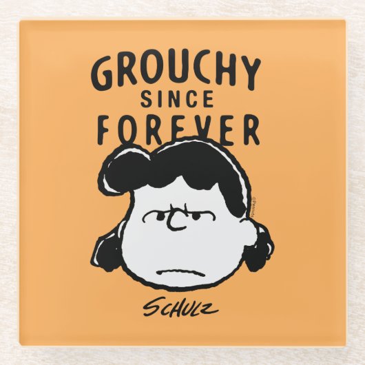 Peanuts | Lucy Sinds eeuwig Glazen Onderzetter (Voorkant)