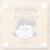 Peanuts | Lucy Sinds eeuwig Glazen Onderzetter (Achterkant)