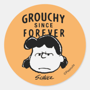Peanuts   Lucy Sinds eeuwig Ronde Sticker