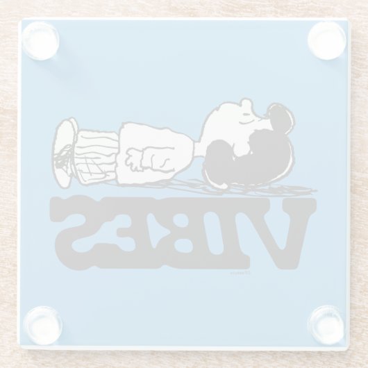 Peanuts | Lucy Vibes Glazen Onderzetter (Achterkant)