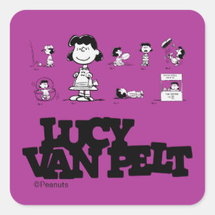 Peanuts   Lucy Vierkante Sticker