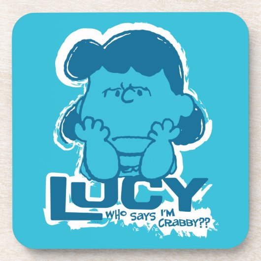 Peanuts | Lucy Wie zegt dat ik Crabby ben? Bier Onderzetter (Voorkant)