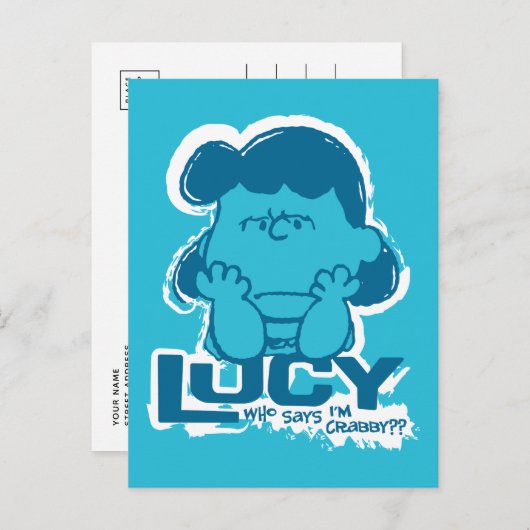 Peanuts | Lucy Wie zegt dat ik Crabby ben? Briefkaart (Voorkant / Achterkant)