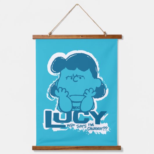 Peanuts | Lucy Wie zegt dat ik Crabby ben? Hangend Wandkleed (Voorkant)