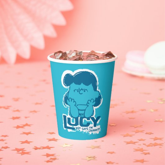 Peanuts | Lucy Wie zegt dat ik Crabby ben? Papieren Bekers (Insitu)