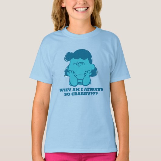 Peanuts | Lucy Wie zegt dat ik Crabby ben? T-shirt (Voorkant)