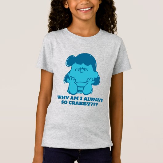 Peanuts | Lucy Wie zegt dat ik Crabby ben? T-shirt (Voorkant)