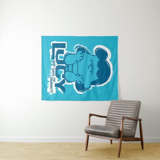 Peanuts | Lucy Wie zegt dat ik Crabby ben? Wandkleed (In Situ (horizontaal))