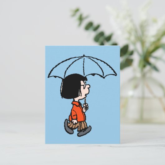 Peanuts | Marcie Onder de paraplu Briefkaart (Staand voorkant)