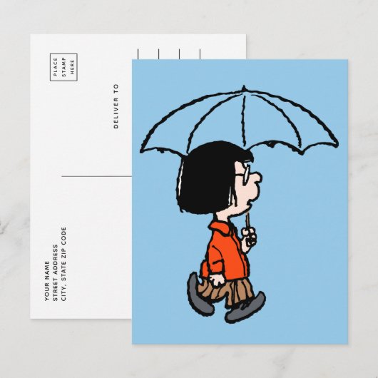 Peanuts | Marcie Onder de paraplu Briefkaart (Voorkant / Achterkant)