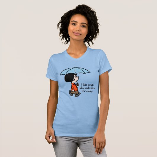 Peanuts | Marcie Onder de paraplu T-shirt (Voorkant volledig)