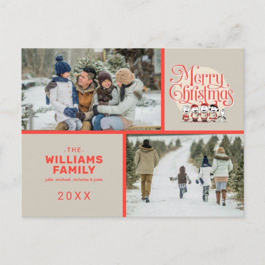 Peanuts Merry Christmas Holiday Choir Foto Feestdagenkaart (Voorkant)