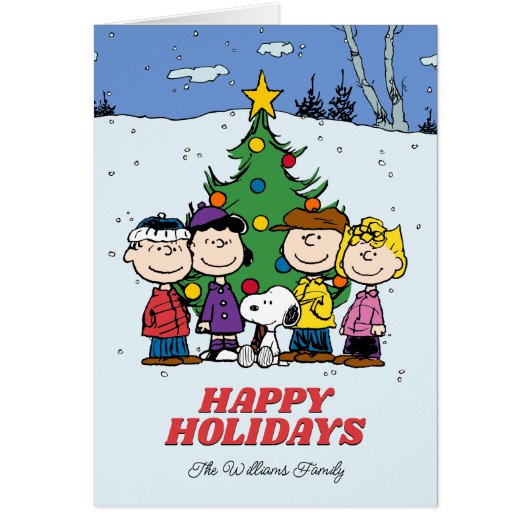 Peanuts Merry Kerstmis | Foto en naam toevoegen (Voorkant)