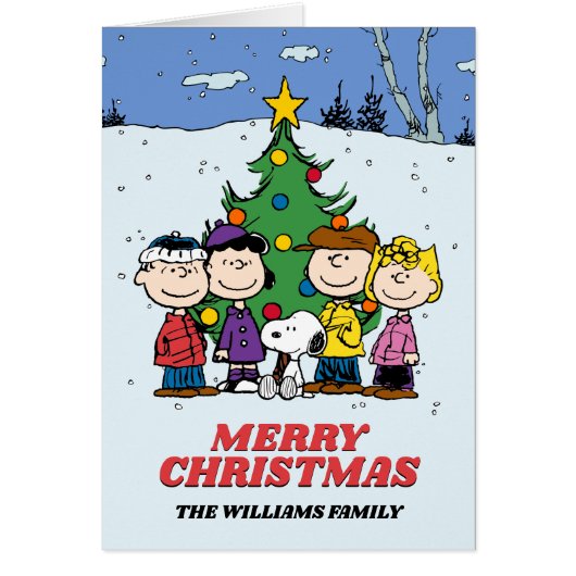 Peanuts Merry Kerstmis | Foto en naam toevoegen (Voorkant)