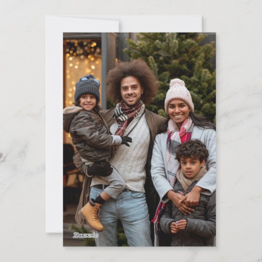 Peanuts Merry Kerstmis | Foto en naam toevoegen Feestdagenkaart (Achterkant)