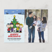 Peanuts Merry Kerstmis | Foto en naam toevoegen Feestdagenkaart (Voorkant)