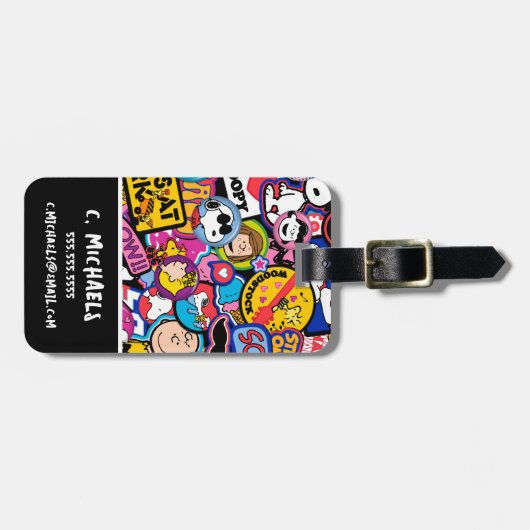 Peanuts | Mixtape-patchpatroon Bagagelabel (Voorkant horizontaal)