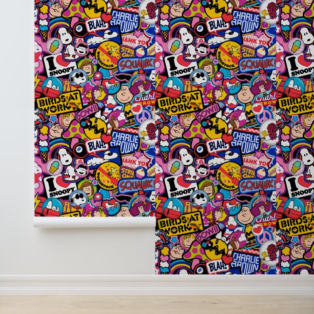 Peanuts | Mixtape-patchpatroon Behang (Applicatie)