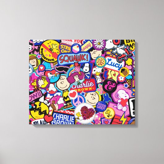 Peanuts | Mixtape-patchpatroon Canvas Afdruk (Voorkant)
