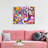 Peanuts | Mixtape-patchpatroon Canvas Afdruk (Insitu (Woonkamer))