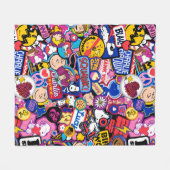 Peanuts | Mixtape-patchpatroon Fleece Deken (Voorkant (Horizontaal))