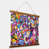 Peanuts | Mixtape-patchpatroon Hangend Wandkleed (Gebogen)