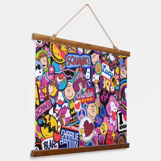 Peanuts | Mixtape-patchpatroon Hangend Wandkleed (Gebogen)