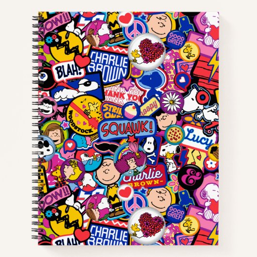 Peanuts | Mixtape-patchpatroon Notitieboek (Voorkant)
