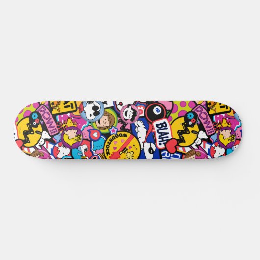 Peanuts | Mixtape-patchpatroon Persoonlijk Skateboard (Horizontaal)
