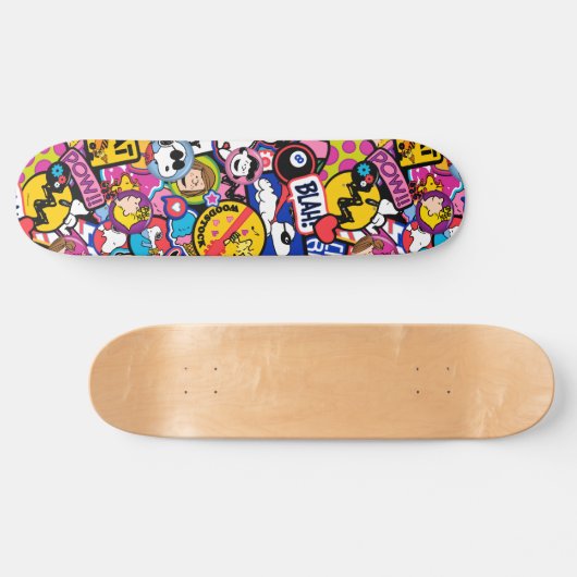 Peanuts | Mixtape-patchpatroon Persoonlijk Skateboard (Horizontaal)