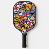 Peanuts | Mixtape-patchpatroon Pickleball Paddle (Achterkant)